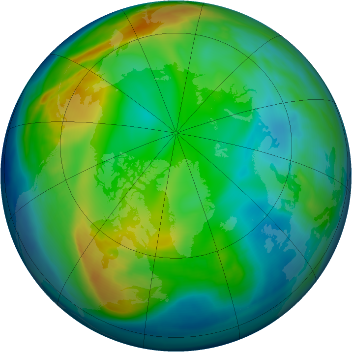 Arctic ozone map for 04 December 2007